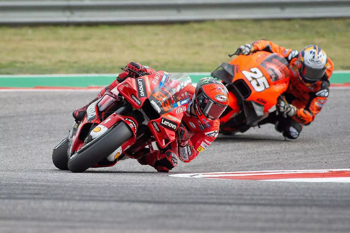 Francesco Bagnaia #63 with Ducati Lenovo Team in action