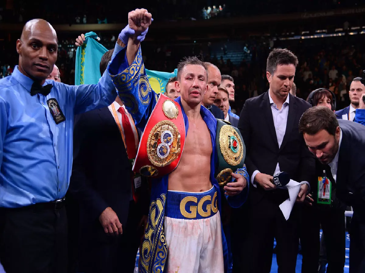 Gennadiy Golovkin after beating Sergiy Derevyanchen