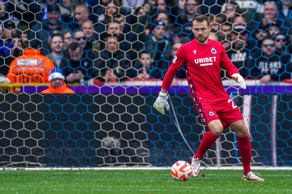 Goalkeeper Simon Mignolet of Club Brugge during the Jupiler Pro League match - March 2023
