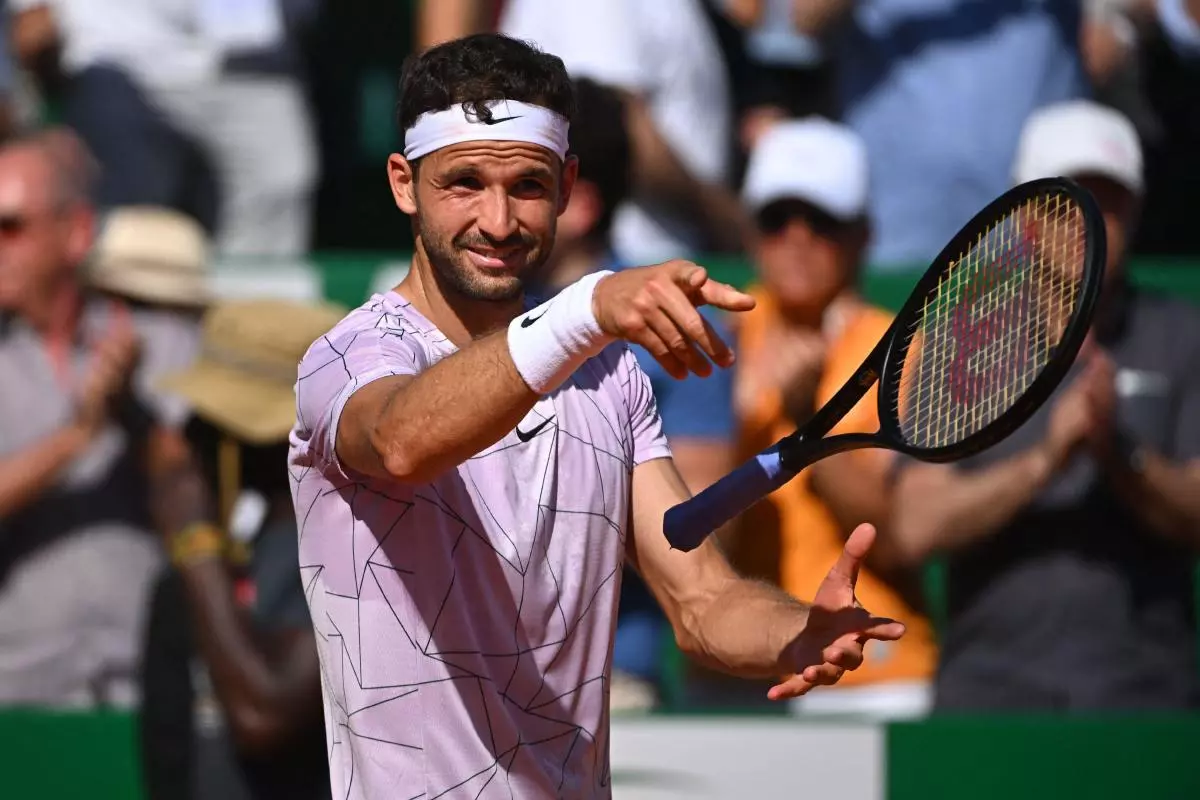 Grigor Dimitrov at the Monaco Rolex Masters in Monte Carlo