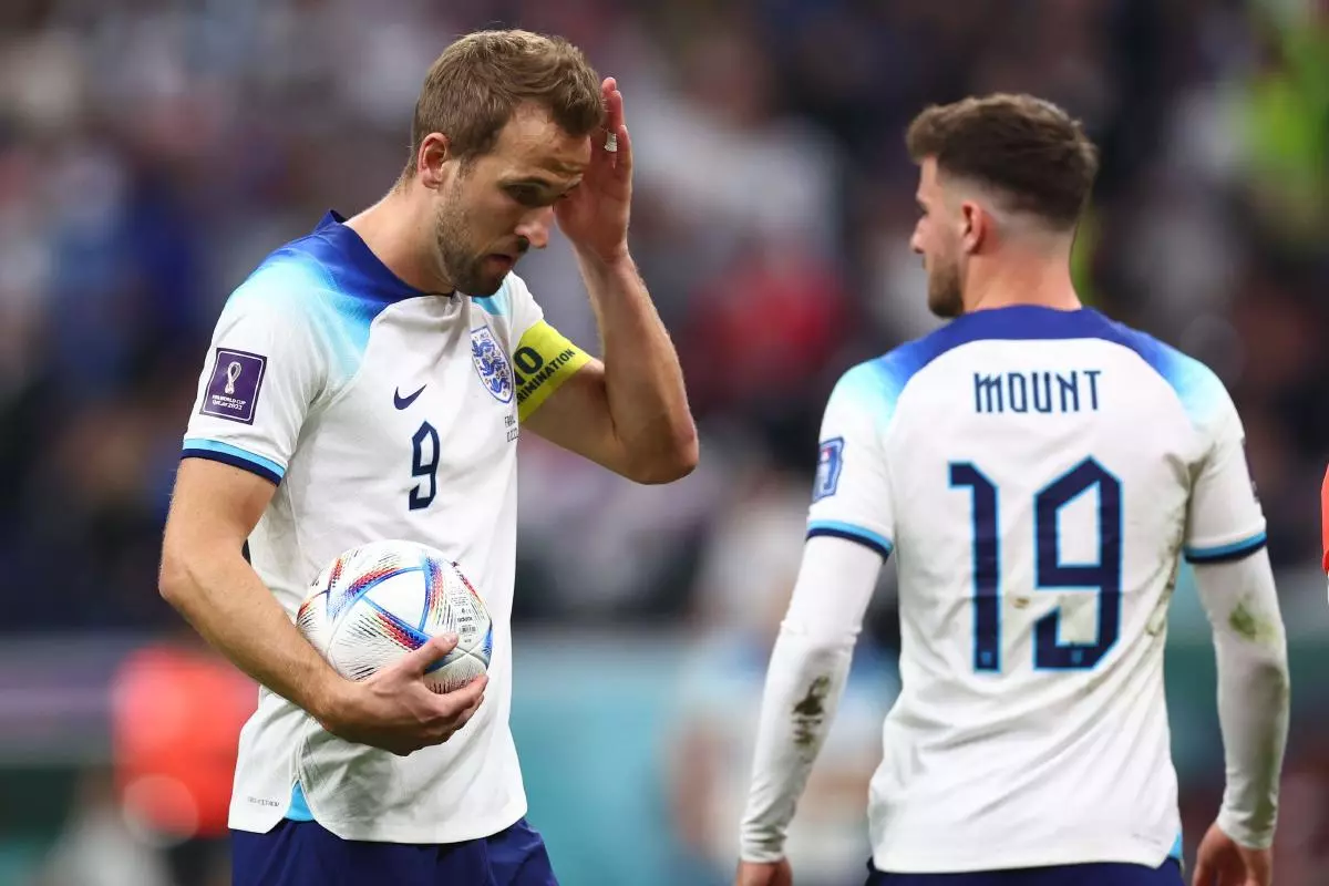 Harry Kane of England dejected