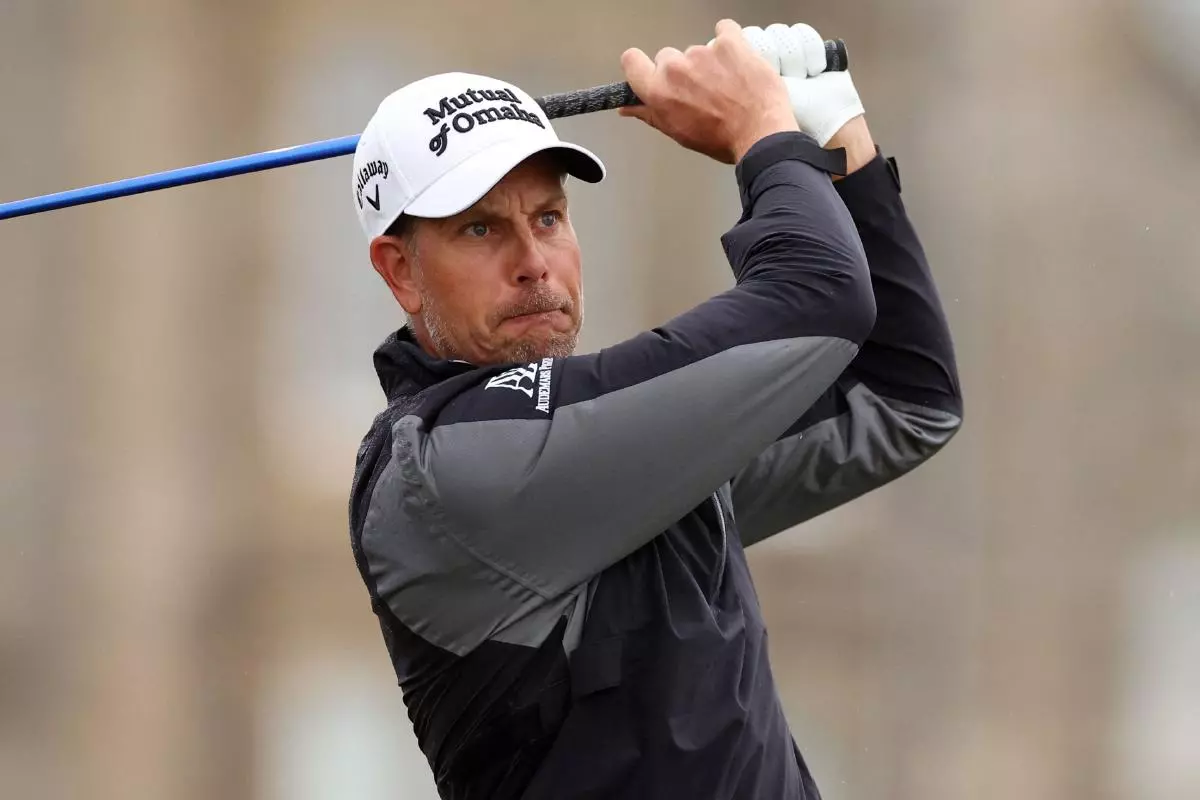 Sweden's Henrik Stenson tees off on the 2nd during the second round