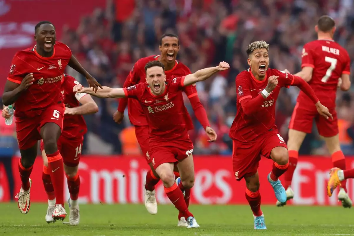 Liverpool's Diogo Jota celebrates