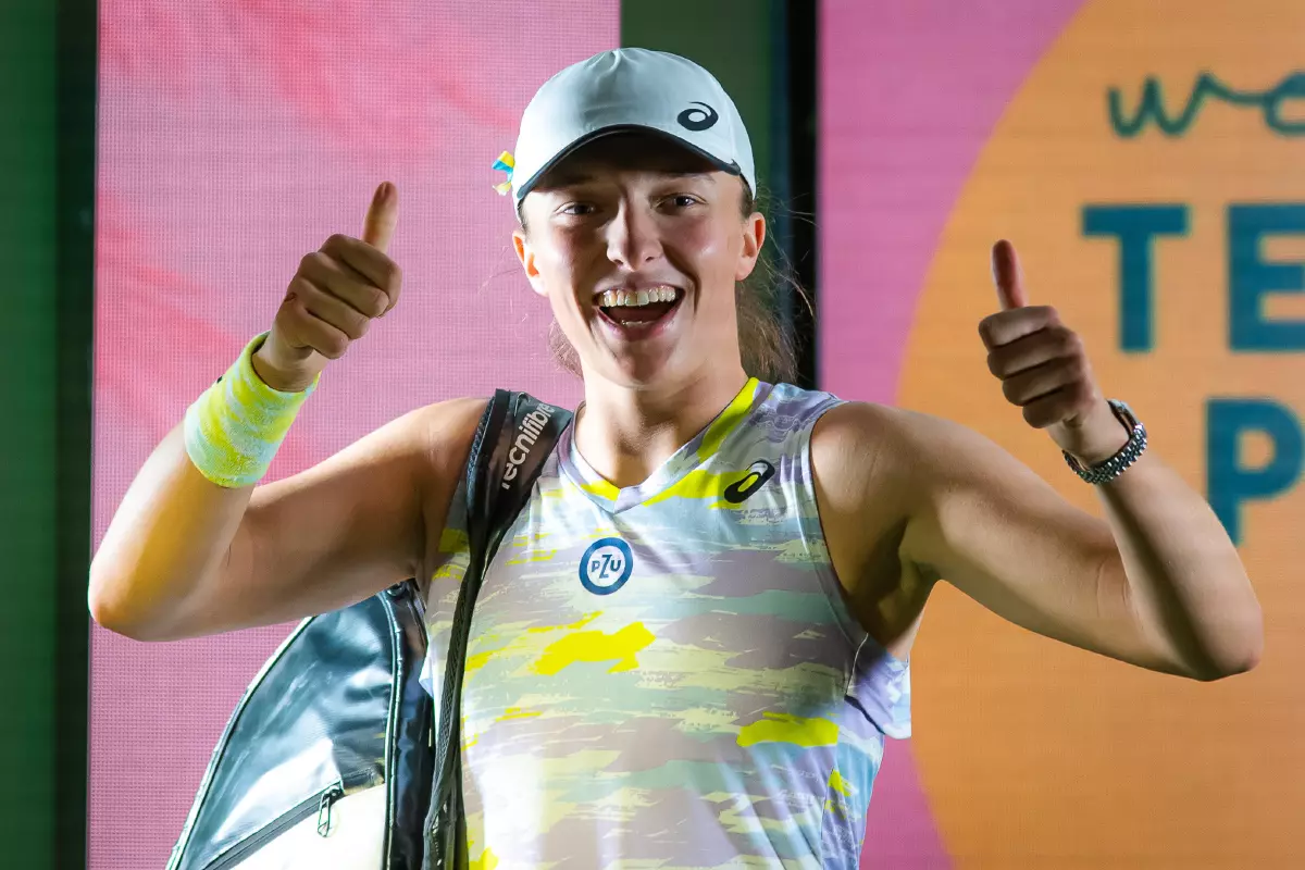 Iga Swiatek of Poland after the semi-final of the 2022 BNP Paribas Open, WTA 1000 tennis tournament on March 18, 2022