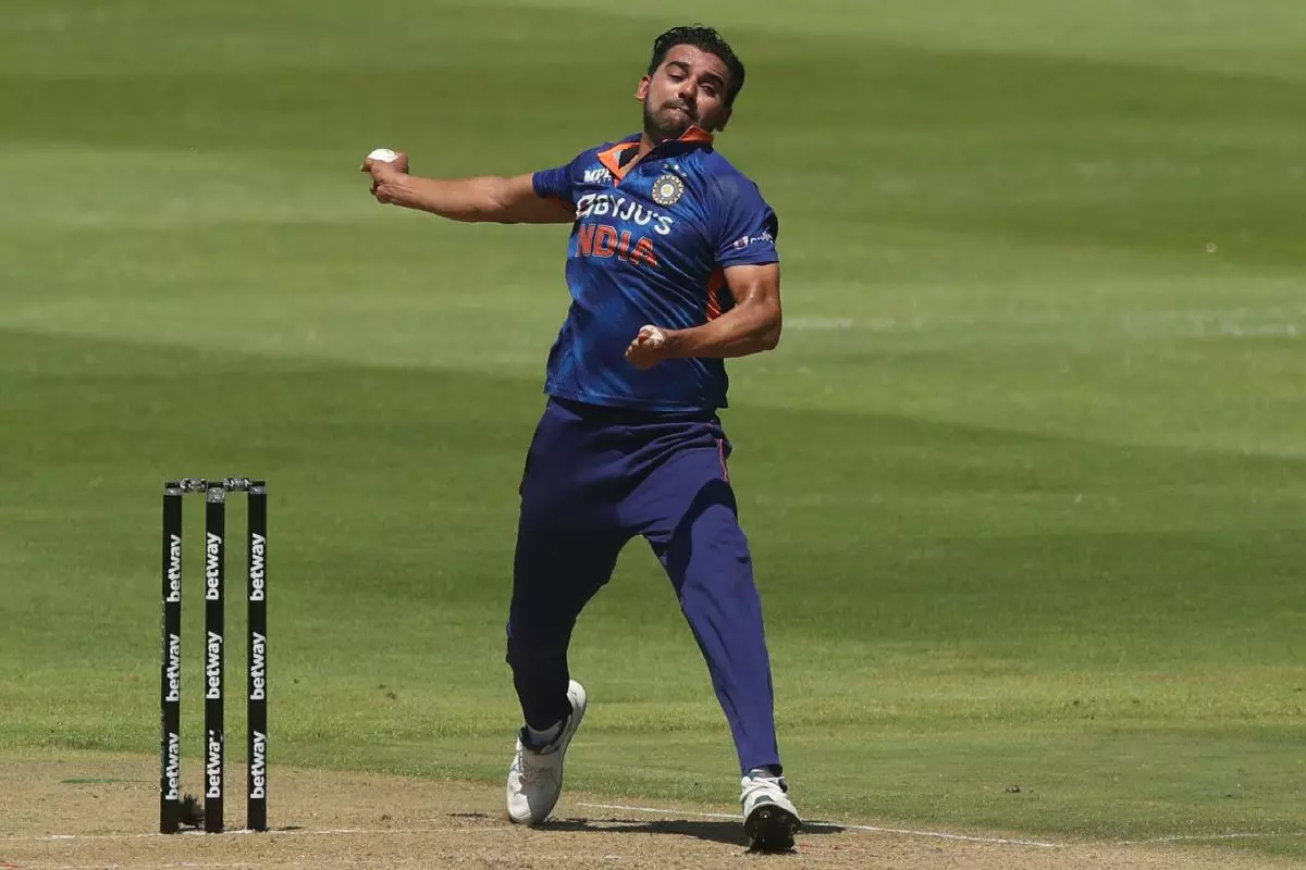 India's Deepak Chahar in action - January 2023