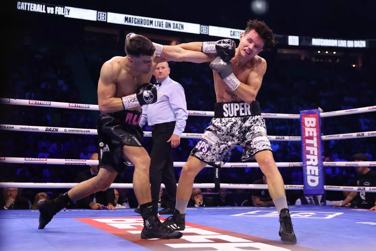 Jack Catterall lands a left hand on Darragh Foley at the AO Arena - May 2023