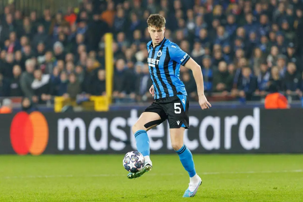 Jack Hendry pictured in action for Brugge KV and Portuguese Sport Lisboa e Benfica - Feb 2023