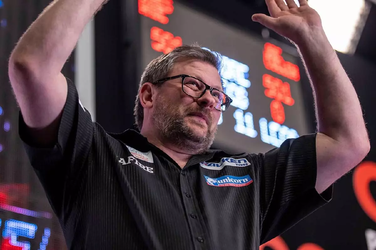 James Wade celebrates Premier League win