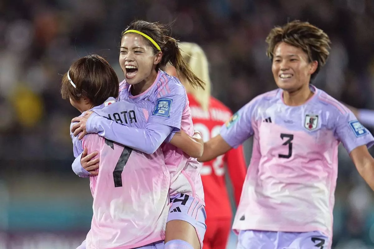 Japan celebrate at Women's World Cup