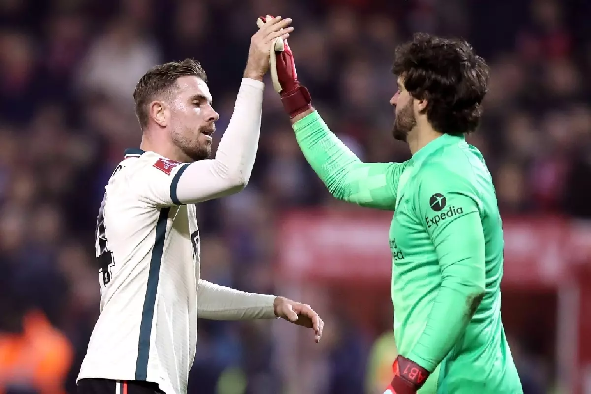 Jordan Henderson Alisson Liverpool FA Cup Mar22