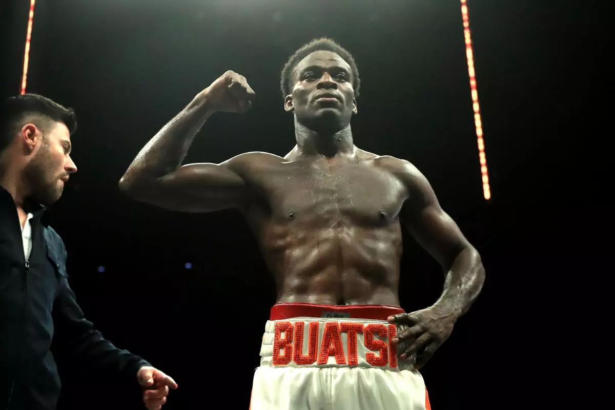 Joshua Buatsi celebrates victory against Pawel Stepien in the light-heavyweight bout - May 2023