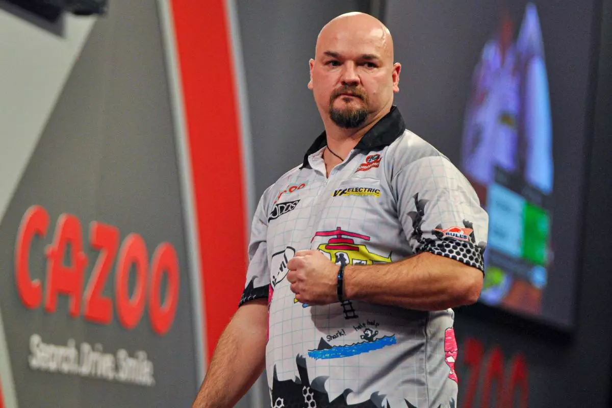 Karel Sedlacek of Czech Republic reacts during Day Eight of the Cazoo World Darts Championship - Dec 2022