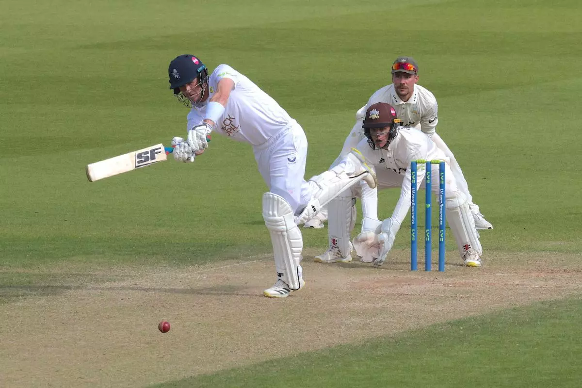 Kent’s Joe Denly batting as Surrey take on Kent in the County Championship