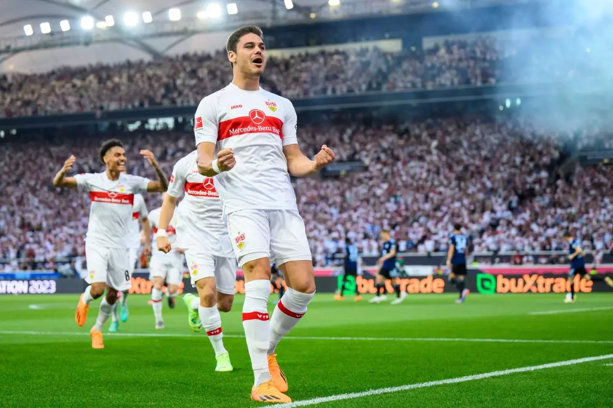 Konstantinos Mavropanos scores for Stuttgart 01 June 2023