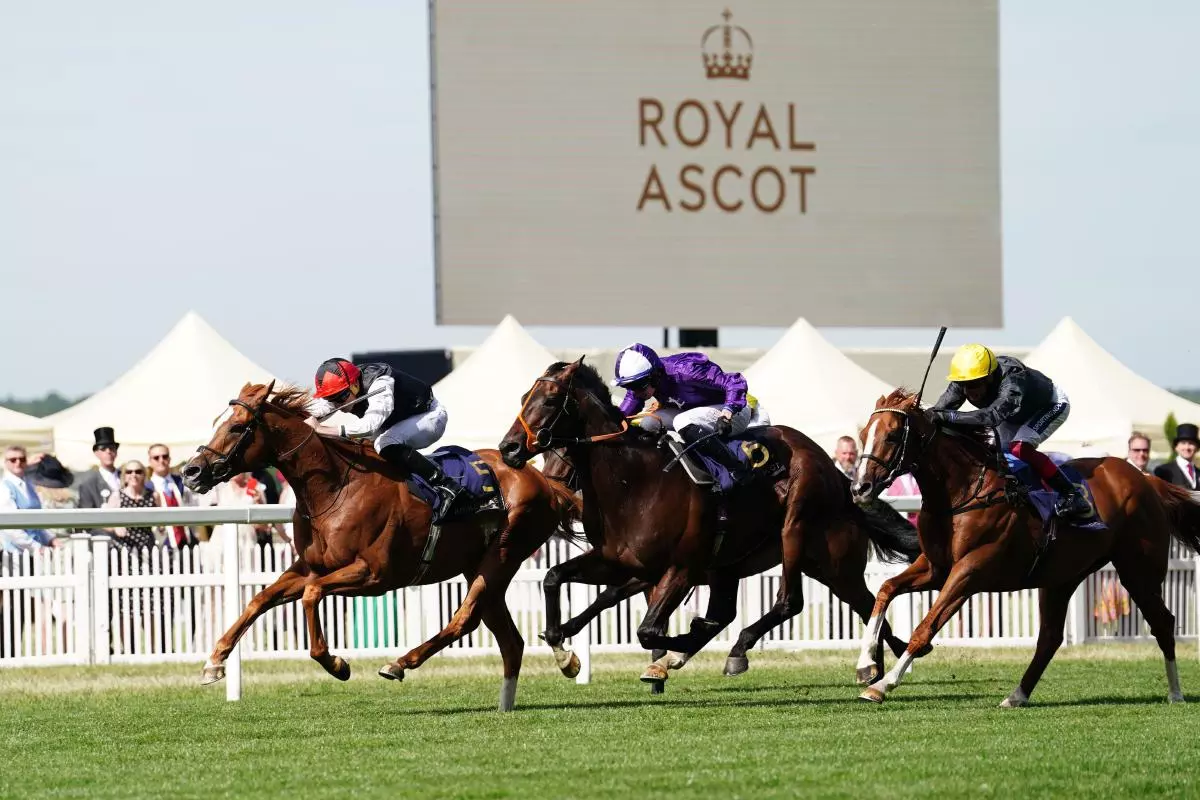Kyprios and Ryan Moore (left) coming home to win the 2022 Gold Cup at Royal Ascot