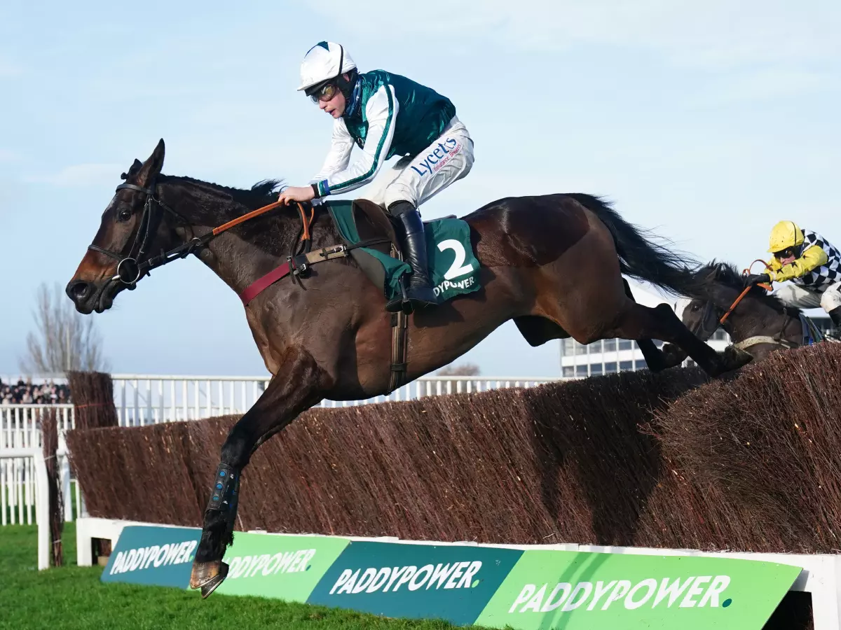 L'Homme Presse ridden by Charlie Deutsch before going on to win the Paddy Power Novices' Chase At Cheltenham Festival Handicap Chase at Cheltenham Racecourse. Picture date: Saturday January 1