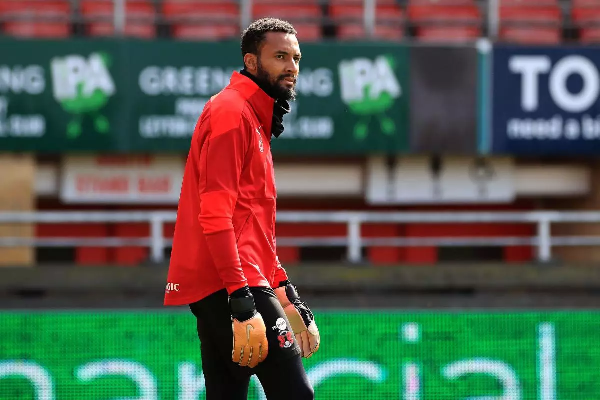 Lawrence Vigouroux of Leyton Orient warming up prior to kick off - April 2023