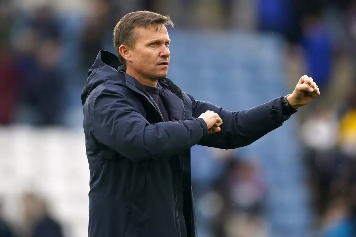 Leeds United manager Jesse Marsch applauds the fans after defeat in the Premier League match at the King Power Stadium, Leicester.
