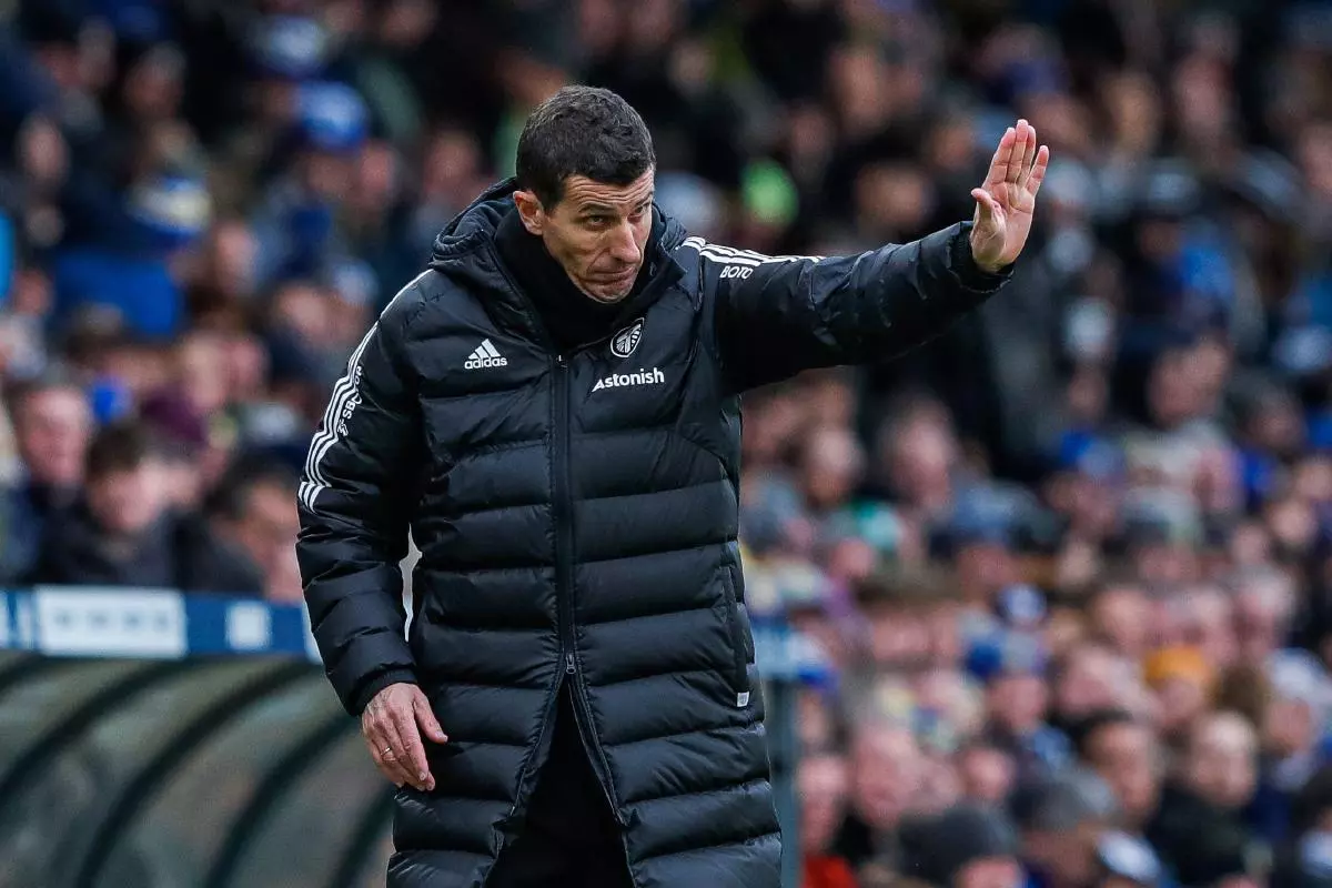 Leeds United Manager Javi Garcia instructs his players during a Premier League match - April 2023