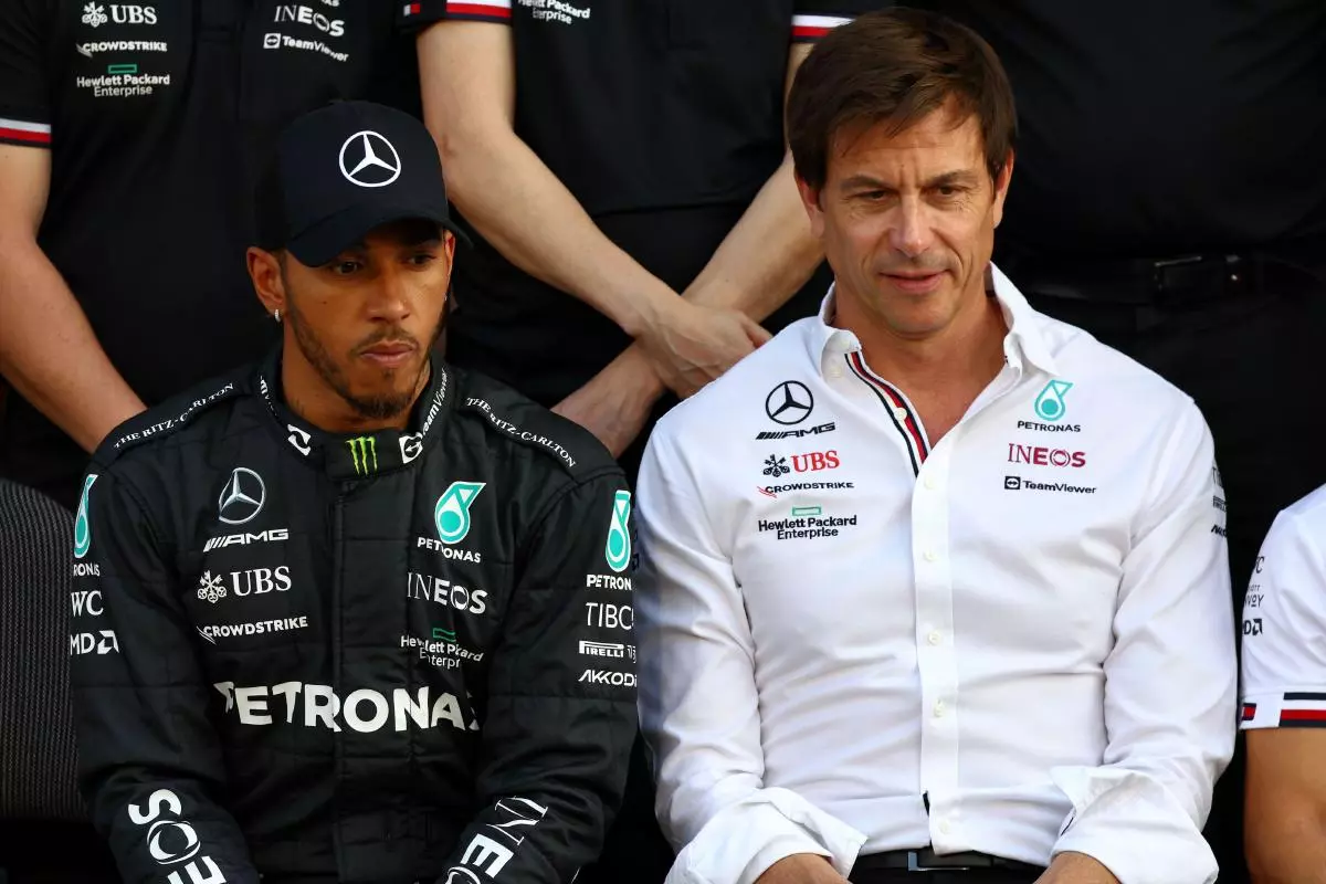 Lewis Hamilton and Toto Wolff of Mercedes