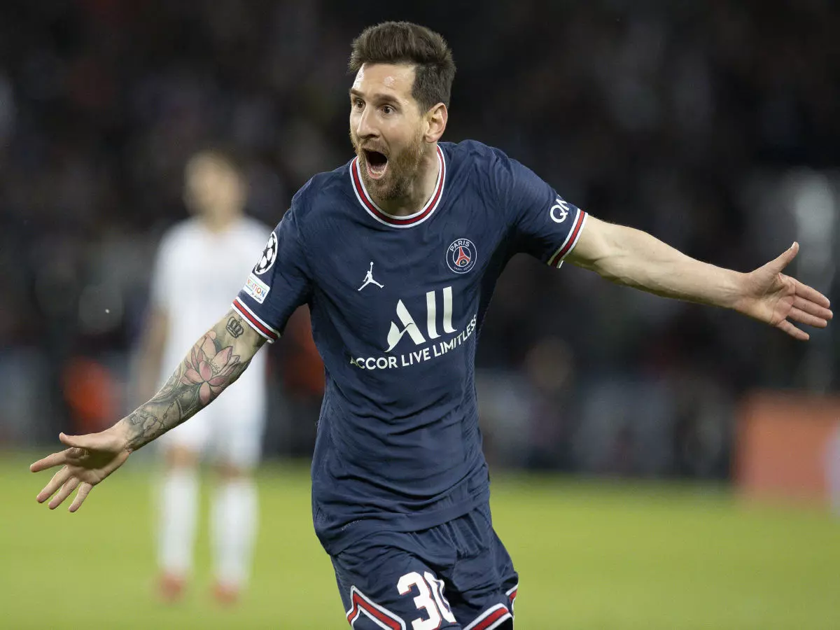 Lionel MESSI of PSG in action during the Champion's League Paris Saint Germain v Manchester City football match at Parc des Princes Stadium in Paris