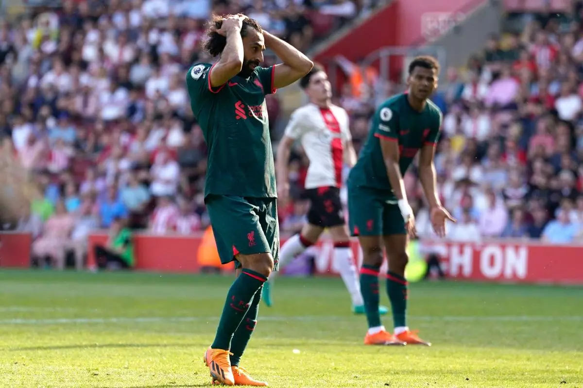 Liverpool's Mohamed Salah rues a missed chance
