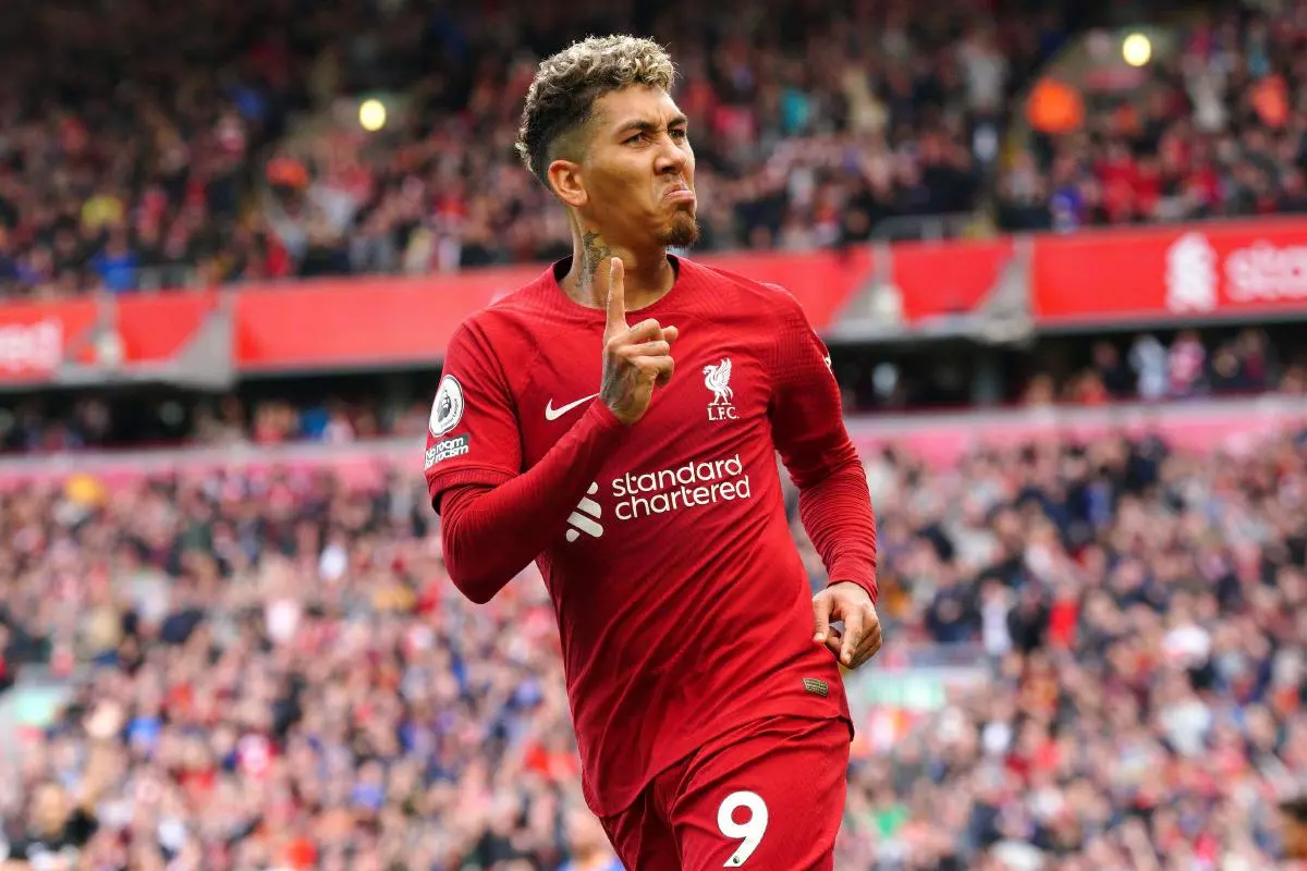 Liverpool's Roberto Firmino celebrates scoring