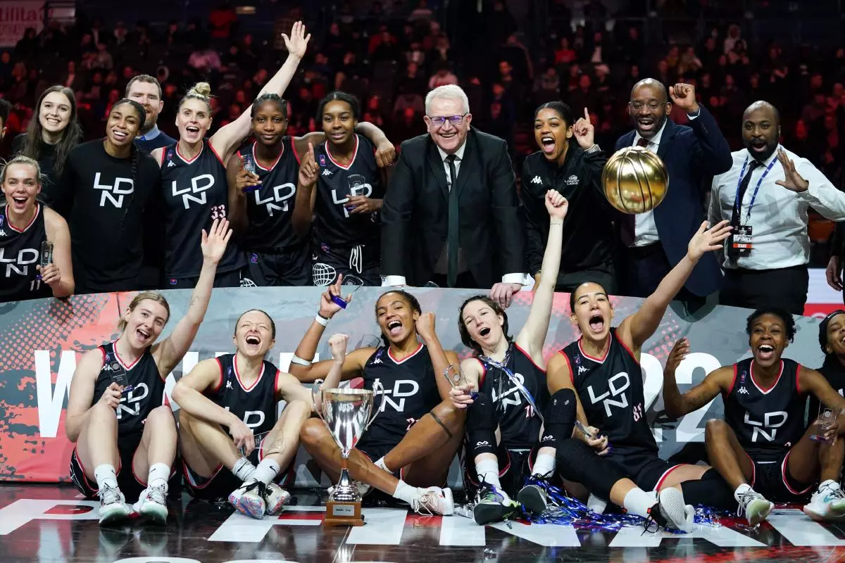 London Lions celebrate winning the BBL Cup final