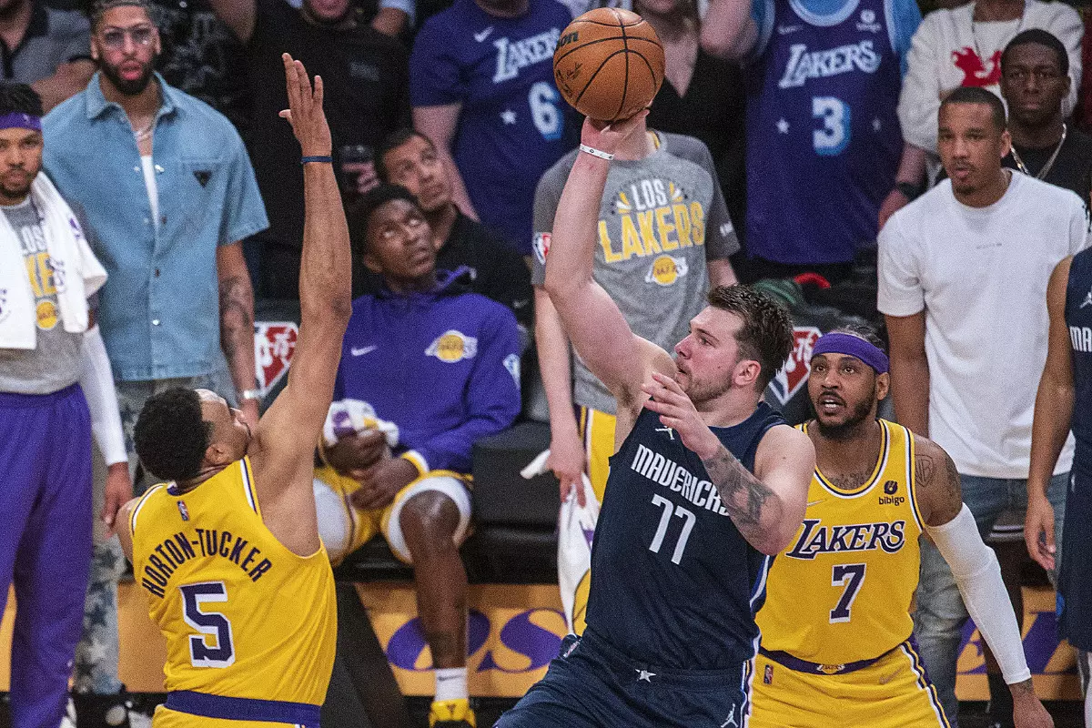 Luka Doncic #77 of the Dallas Mavericks