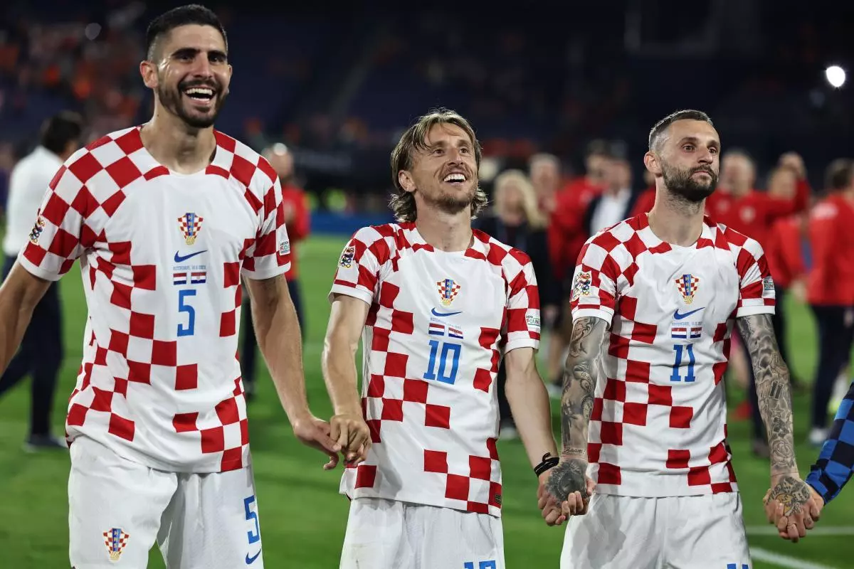 Luka Modric and Marcelo Brozovic for Croatia June 2023