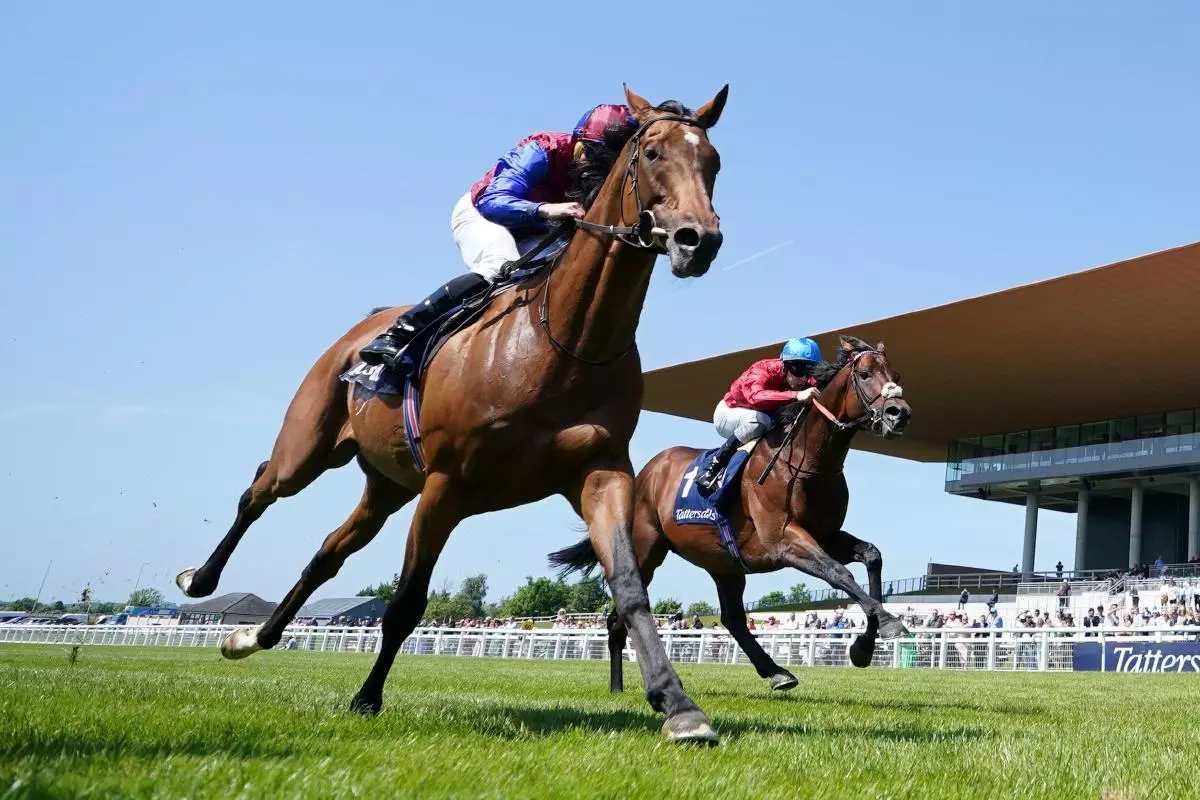 Luxembourg ridden by Ryan Moore (left) wins The Tattersalls Gold Cup at Curragh Racecourse - May 2023