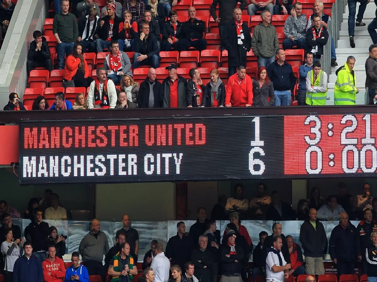 Man Utd 1 Man City 6 scoreboard Oct11