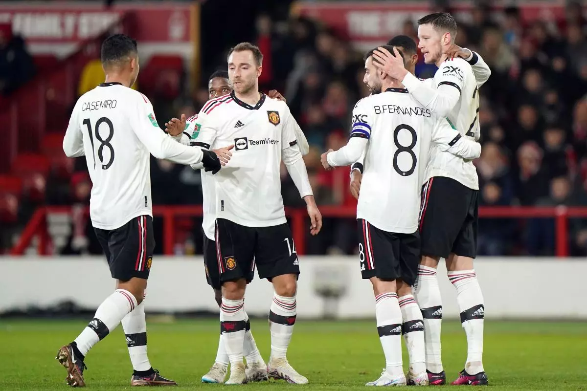 Manchester United celebrate scoring