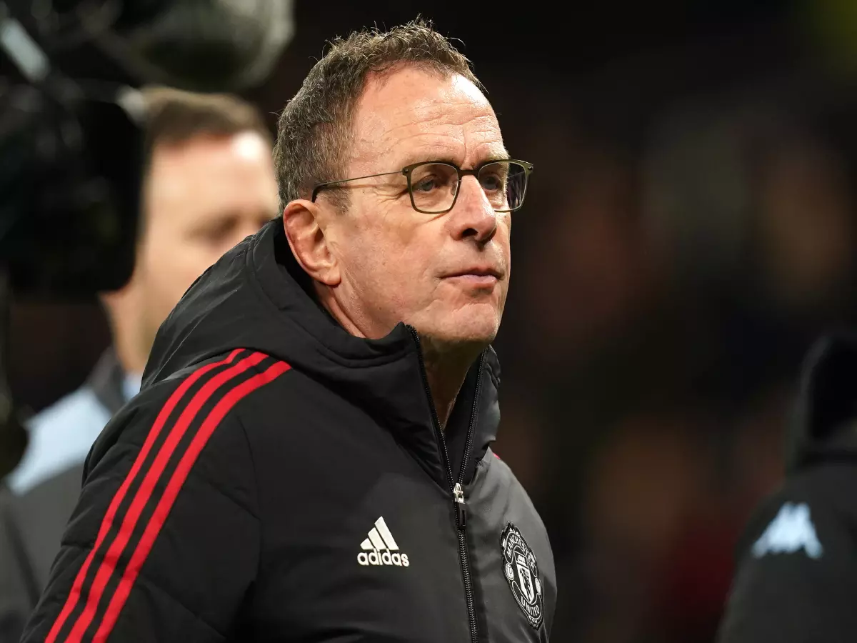 Manchester United interim manager Ralf Rangnick reacts after the final whistle following the Emirates FA Cup third round match at Old Trafford, Manchester. Picture date: Monday January 10, 20