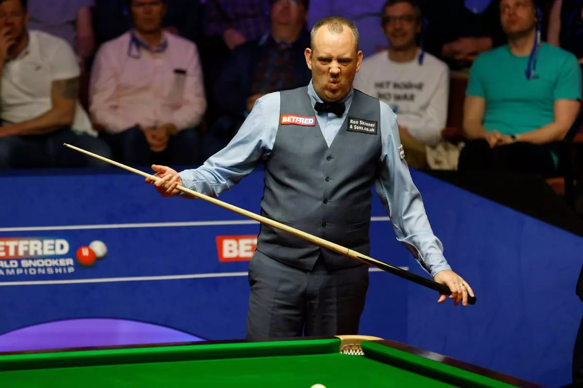 Mark Wiliams during the match day fifteen of the Betfred World Snooker Championship
