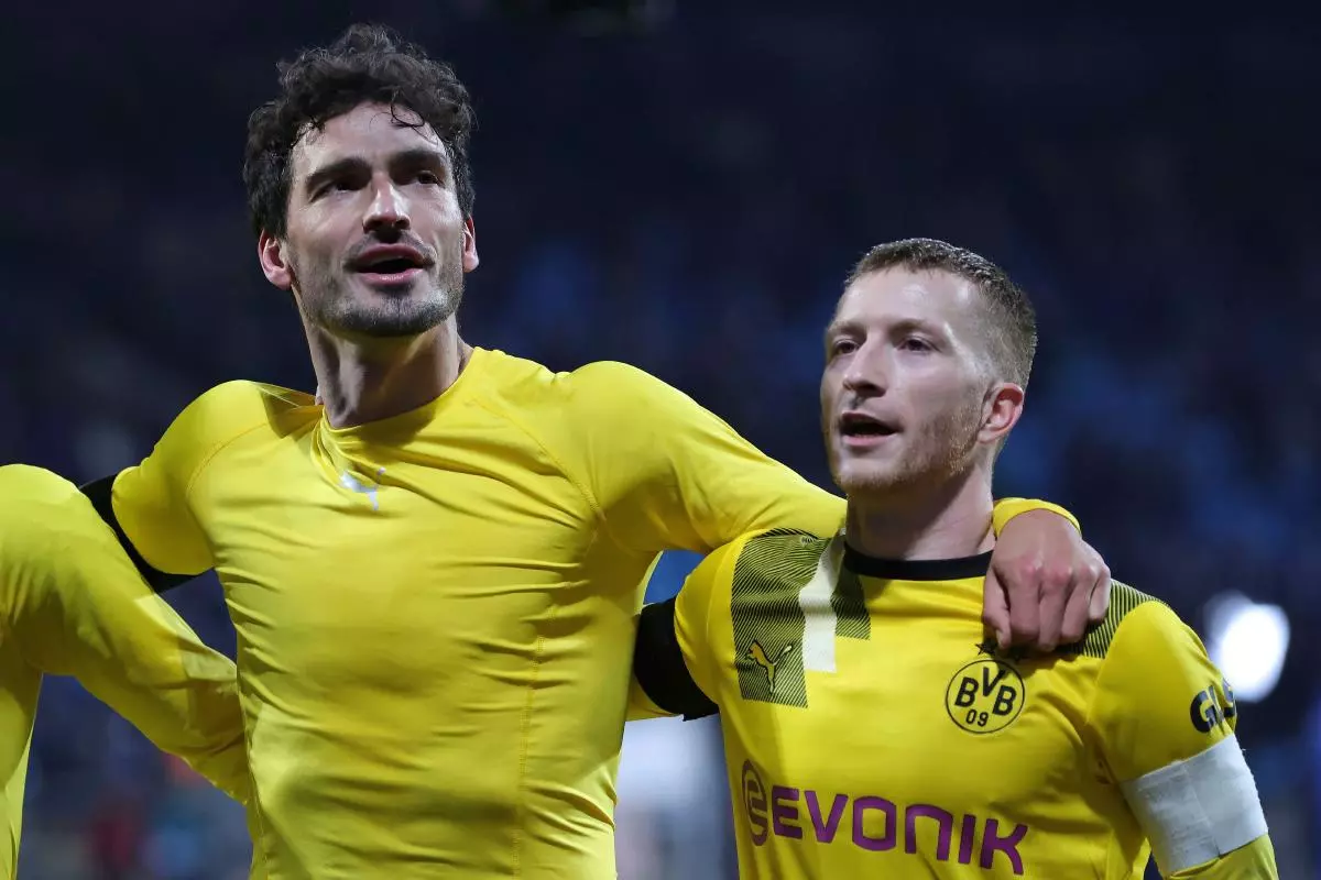Mats Hummels and Marco Reus of Dortmund 8 Feb 2023