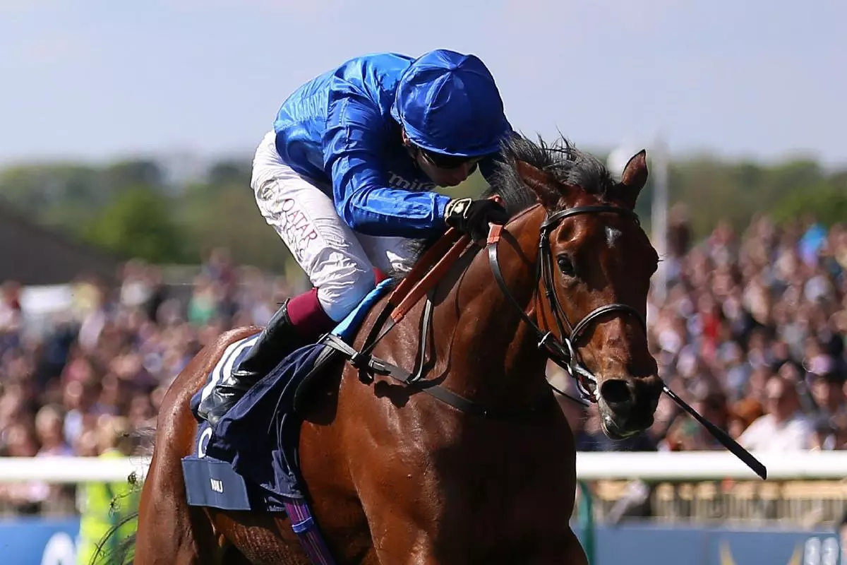 Mawj and Oisin Murphy (right) coming home to win the Qipco 1000 Guineas Stakes