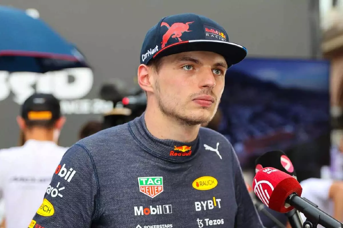 Max Verstappen speaks to media.