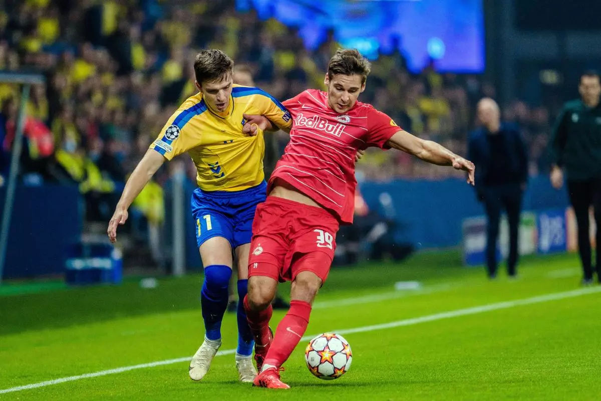 Maximilian Wober (39) of FC Salzburg seen during the UEFA Champions League qualification match