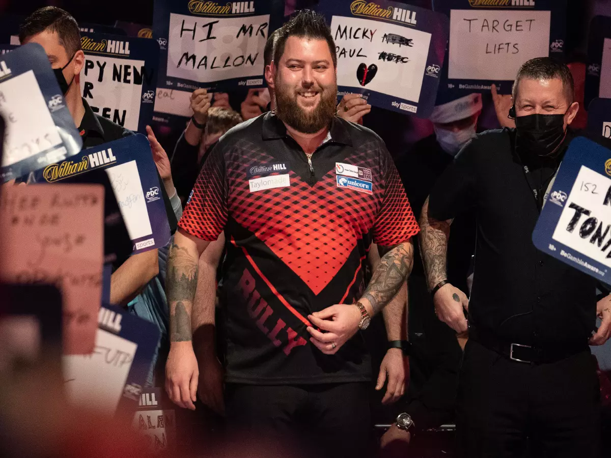 Michael Smith during day fifteen of the William Hill World Darts Championship at Alexandra Palace, London. Picture date: Sunday January 2, 2022.