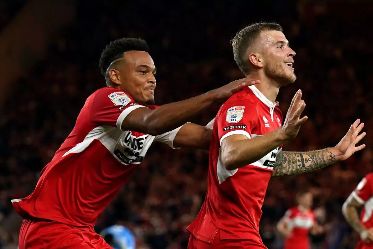 Middlesbrough's Riley McGree celebrates scoring