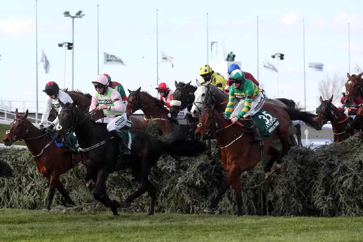 Horses clear Grand National fence
