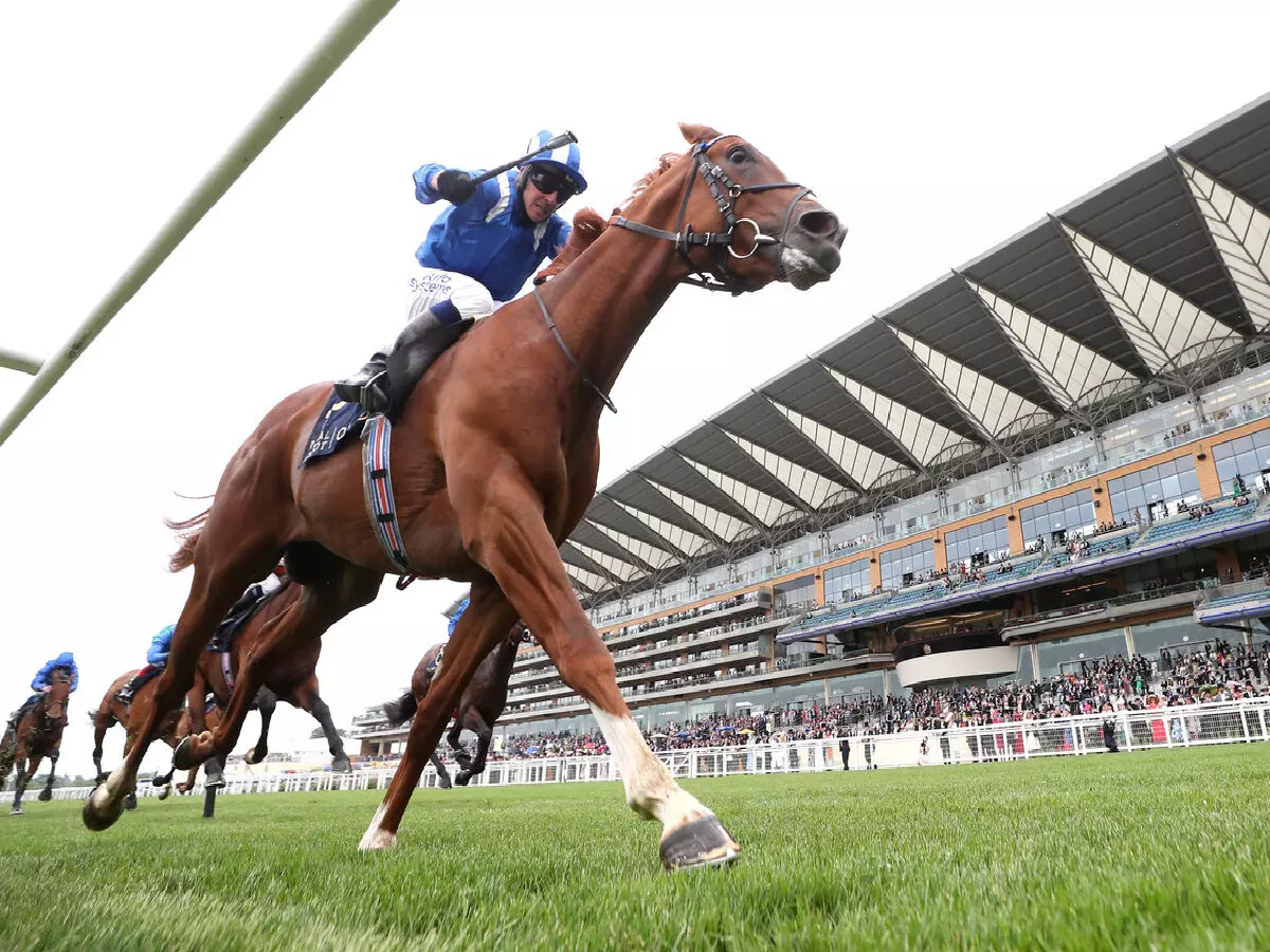 Mohaafeth ridden by jockey Jim Crowley wins the Hampton Court Stakes during day three of Royal Ascot at Ascot Racecourse. Picture date: Thursday June 17, 2021.