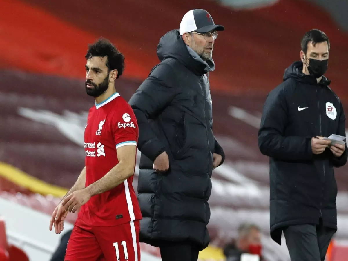 Mohamed Salah substituted Jurgen Klopp Liverpool May21