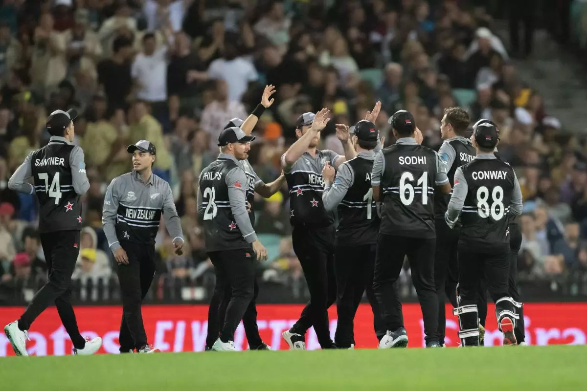 New Zealand celebrate win over Australia Oct 2022