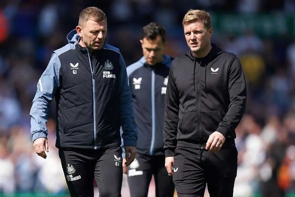 Newcastle United manager Eddie Howe after the final whistle of the Premier League match at Elland Road - May 2023