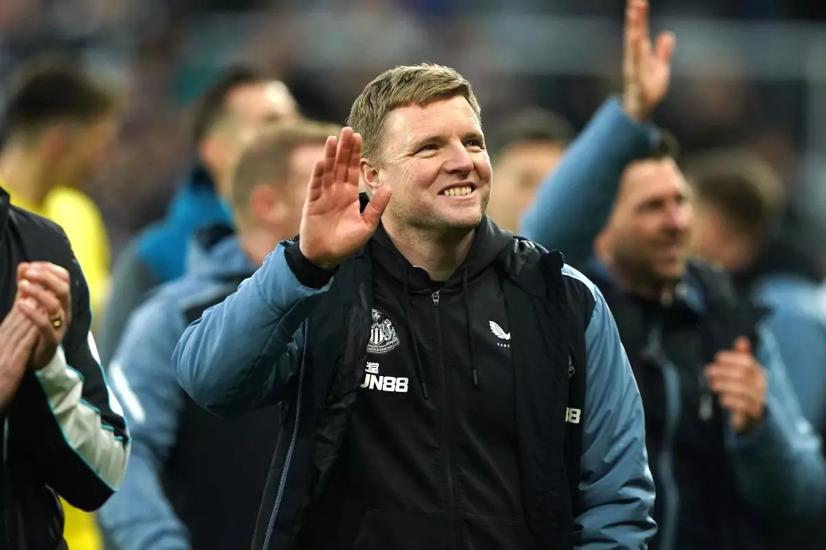 Newcastle United manager Eddie Howe applauds the fans