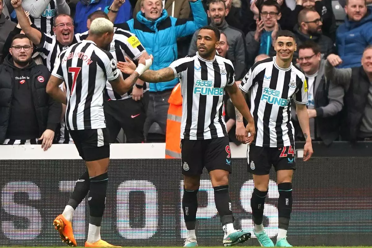 Newcastle United's Callum Wilson celebrates against Tottenham Hotspur - April 2023