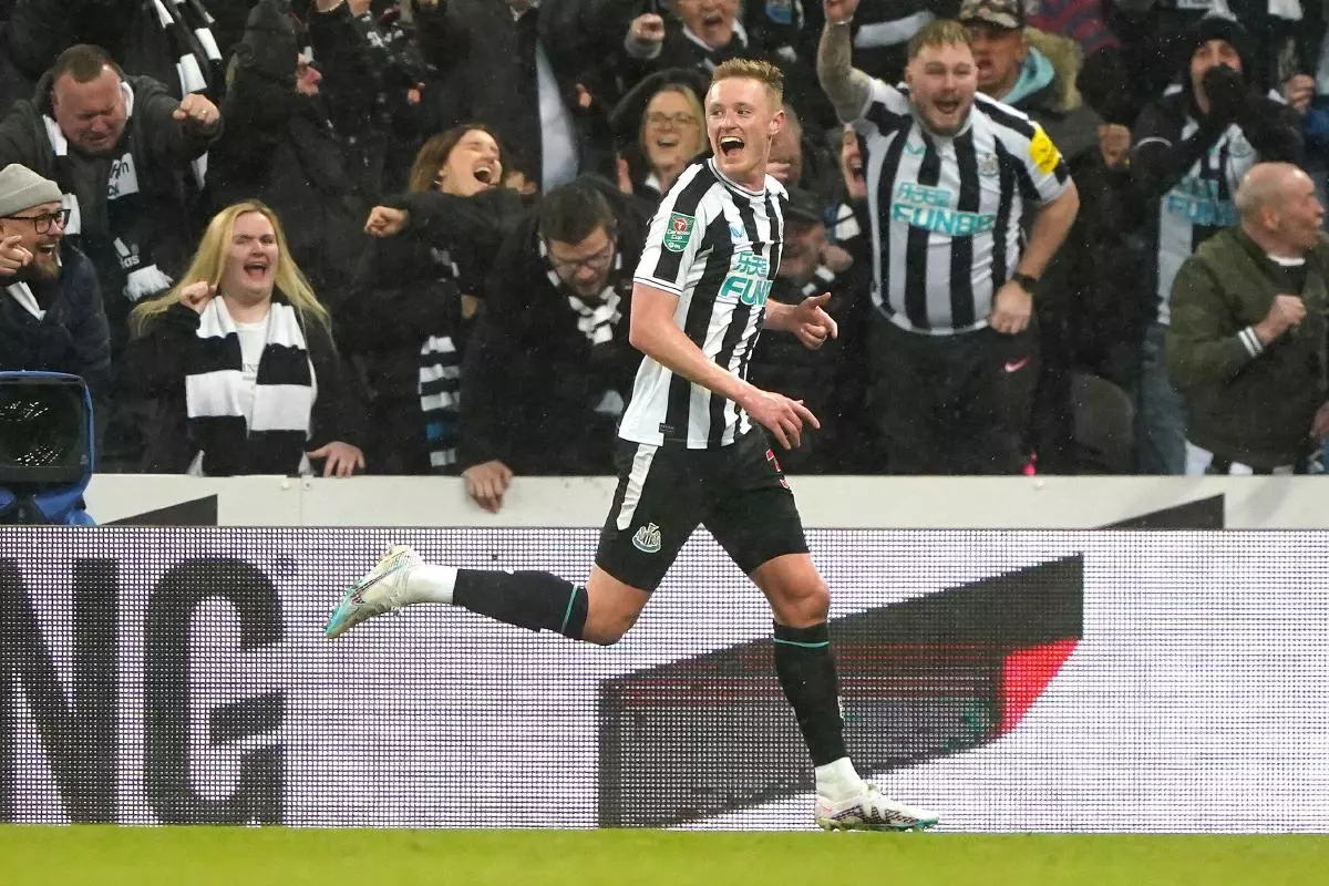 Newcastle United's Sean Longstaff celebrates