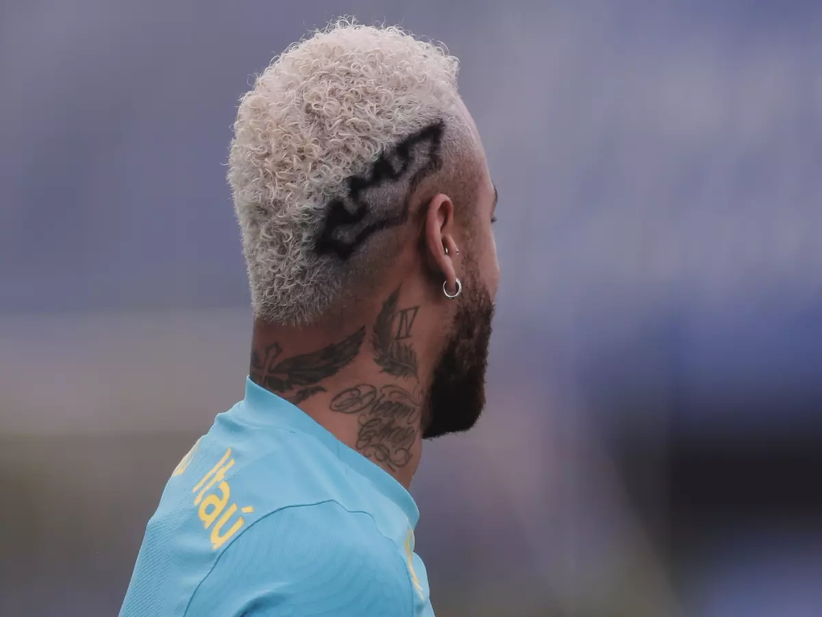Neymar Jr shows off his new superhero look at Brazil training